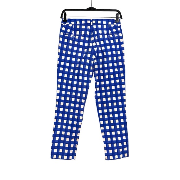 Weekend MaxMara Cigarette FITW13 Gingham Blue and White Checkered Pants US 4 - Picture 3 of 10